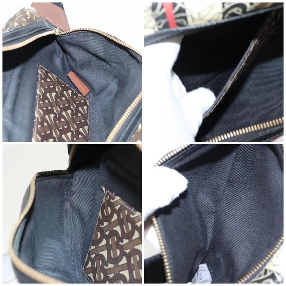 BURBERRY Body Bag PVC Leather Brown Gold Auth - Picture 15 of 16